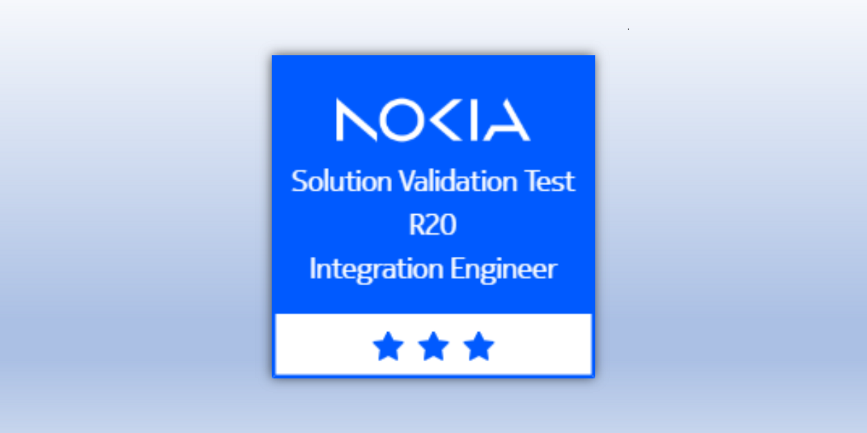 Solution Validation Test R20 Integration Engineer | Nokia badge